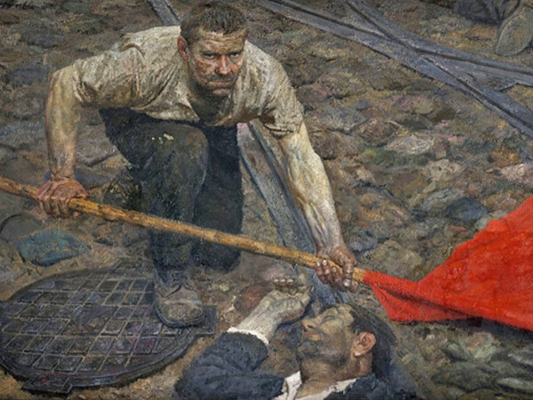 Поднимающий знамя. Центральная часть триптиха «Коммунисты», 1960